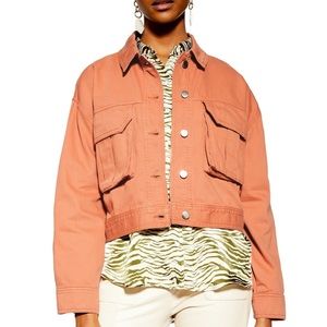 TOPSHOP Avril cotton twill cropped jacket M